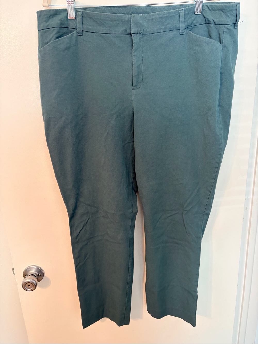 Old Navy High Rise Pixie Pants Size 18 Green/Teal Ankle Work Pants